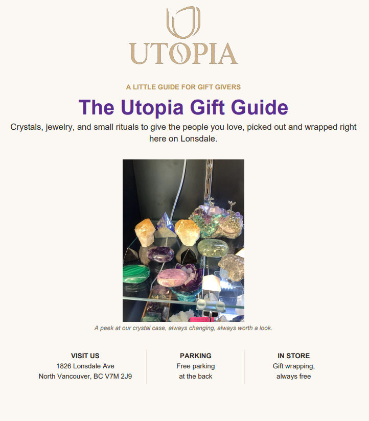 Utopia Gift Guide - Free eBook