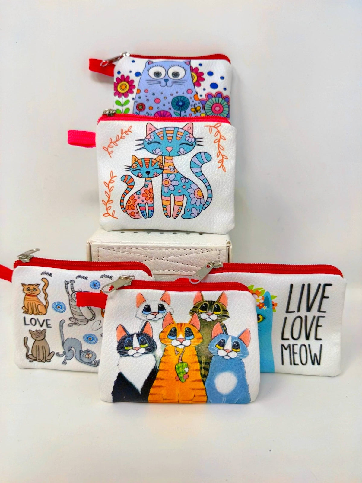Cat Simili Leather Wallet L